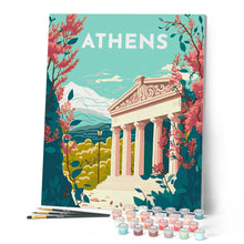 Afbeelding in Gallery-weergave laden, Schilderen op Nummer - Reisposter Athene