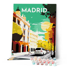 Afbeelding in Gallery-weergave laden, Schilderen op Nummer - Reisposter Madrid