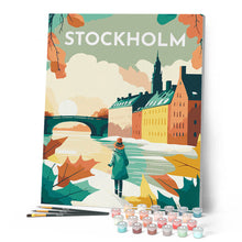 Afbeelding in Gallery-weergave laden, Schilderen op Nummer - Reisposter Stockholm