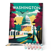 Afbeelding in Gallery-weergave laden, Schilderen op Nummer - Reisposter Washington