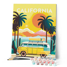 Afbeelding in Gallery-weergave laden, Schilderen op Nummer - Reisposter Californië