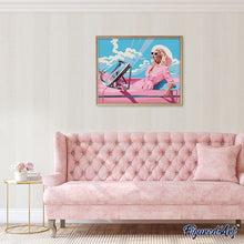 Afbeelding in Gallery-weergave laden, Schilderen op Nummer - Diva in een Roze Retro Auto