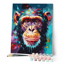 Afbeelding in Gallery-weergave laden, Schilderen op Nummer - Kleurrijke Abstracte Chimpansee