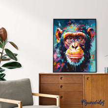 Afbeelding in Gallery-weergave laden, Schilderen op Nummer - Kleurrijke Abstracte Chimpansee