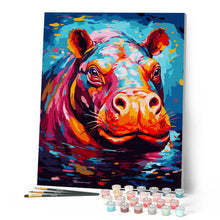 Afbeelding in Gallery-weergave laden, Schilderen op Nummer - Kleurrijke Abstracte Nijlpaard