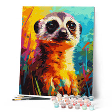 Afbeelding in Gallery-weergave laden, Schilderen op Nummer - Kleurrijke Abstracte Stokstaartje