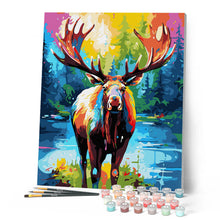 Afbeelding in Gallery-weergave laden, Schilderen op Nummer - Kleurrijke Abstracte Eland
