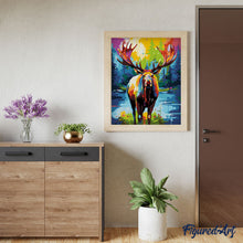 Afbeelding in Gallery-weergave laden, Schilderen op Nummer - Kleurrijke Abstracte Eland