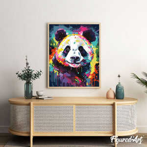 Schilderen op Nummer - Kleurrijke Abstracte Panda