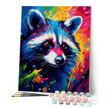 Afbeelding in Gallery-weergave laden, Schilderen op Nummer - Kleurrijke Abstracte Wasbeer