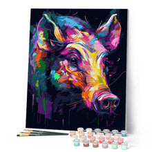Afbeelding in Gallery-weergave laden, Schilderen op Nummer - Kleurrijke Abstracte Wilde Zwijn