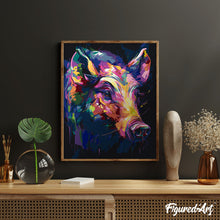 Afbeelding in Gallery-weergave laden, Schilderen op Nummer - Kleurrijke Abstracte Wilde Zwijn