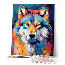 Afbeelding in Gallery-weergave laden, Schilderen op Nummer - Kleurrijke Abstracte Wolf