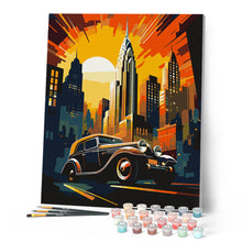 Afbeelding in Gallery-weergave laden, Schilderen op Nummer - Art Deco Auto in New York