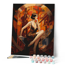 Afbeelding in Gallery-weergave laden, Schilderen op Nummer - Zittende Art Deco Vrouw