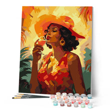 Afbeelding in Gallery-weergave laden, Schilderen op Nummer - Art Deco Vrouw met een Glas