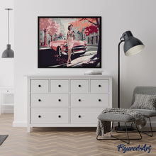 Afbeelding in Gallery-weergave laden, Schilderen op Nummer - Dame en Roze Klassieke Auto