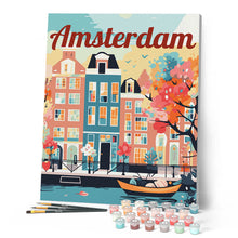 Afbeelding in Gallery-weergave laden, Schilderen op Nummer - Reisposter Amsterdam in Bloei