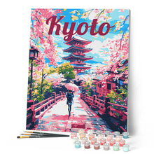 Afbeelding in Gallery-weergave laden, Schilderen op Nummer - Reisposter Kyoto in Bloei