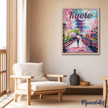 Afbeelding in Gallery-weergave laden, Schilderen op Nummer - Reisposter Kyoto in Bloei