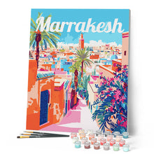 Afbeelding in Gallery-weergave laden, Schilderen op Nummer - Reisposter Marrakesh Marokko