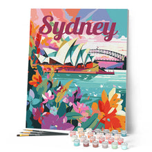 Afbeelding in Gallery-weergave laden, Schilderen op Nummer - Reisposter Sydney