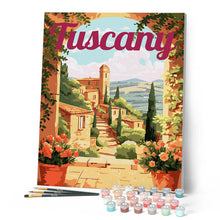 Afbeelding in Gallery-weergave laden, Schilderen op Nummer - Reisposter Toscane in Bloei