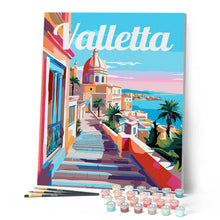 Afbeelding in Gallery-weergave laden, Schilderen op Nummer - Reisposter Valletta Malta