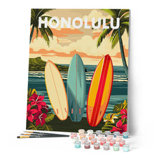 Afbeelding in Gallery-weergave laden, Schilderen op Nummer - Reisposter Honolulu