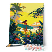 Afbeelding in Gallery-weergave laden, Schilderen op Nummer - Surfer bij zonsondergang