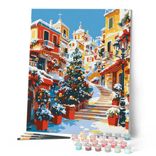 Afbeelding in Gallery-weergave laden, Schilderen op Nummer - Mediterraan kerststadje