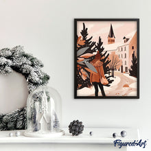 Afbeelding in Gallery-weergave laden, Schilderen op Nummer - Winterwandeling in het dorp