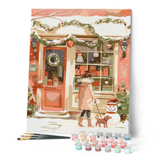 Afbeelding in Gallery-weergave laden, Schilderen op Nummer - Kerstwandeling met hond