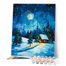 Afbeelding in Gallery-weergave laden, Schilderen op Nummer - Sterrennacht met kerst