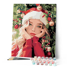 Afbeelding in Gallery-weergave laden, Schilderen op Nummer - Schattig kerstmeisje