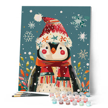 Afbeelding in Gallery-weergave laden, Schilderen op Nummer - Kleine kerstpinguïn