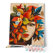 Afbeelding in Gallery-weergave laden, Schilderen op Nummer - Herfstflora gezicht geïnspireerd door Picasso