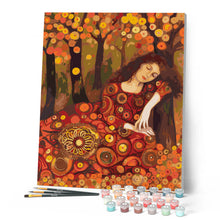 Afbeelding in Gallery-weergave laden, Schilderen op Nummer - Herfstdame geïnspireerd door Klimt