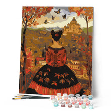 Afbeelding in Gallery-weergave laden, Schilderen op Nummer - Herfstdame geïnspireerd door Frida Kahlo