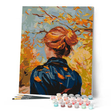 Afbeelding in Gallery-weergave laden, Schilderen op Nummer - Herfstdame geïnspireerd door Van Gogh