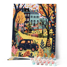 Afbeelding in Gallery-weergave laden, Schilderen op Nummer - Klassieke autoscène in de herfst