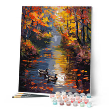 Afbeelding in Gallery-weergave laden, Schilderen op Nummer - Gouden vijver in de herfst