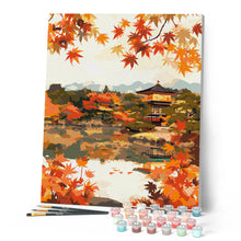 Afbeelding in Gallery-weergave laden, Schilderen op Nummer - Japanse tempel bij het herfstmeer
