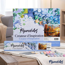 Afbeelding in Gallery-weergave laden, Schilderen op Nummer - Herfstzonsondergang bij de hut