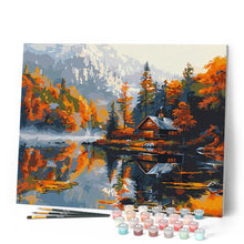 Afbeelding in Gallery-weergave laden, Schilderen op Nummer - Herfsthut aan het meer