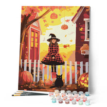 Afbeelding in Gallery-weergave laden, Schilderen op Nummer - Het kleine heksje en haar zwarte kat