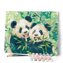 Afbeelding in Gallery-weergave laden, Schilderen op Nummer - Panda's die Bamboe Eten