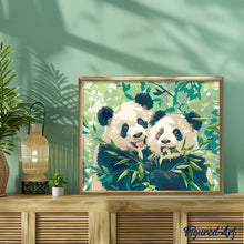 Afbeelding in Gallery-weergave laden, Schilderen op Nummer - Panda's die Bamboe Eten