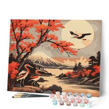 Afbeelding in Gallery-weergave laden, Schilderen op Nummer - Kraanvogels en Uitzicht op de Mount Fuji