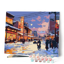 Afbeelding in Gallery-weergave laden, Schilderen op Nummer - Retro Winterstraat in Japan